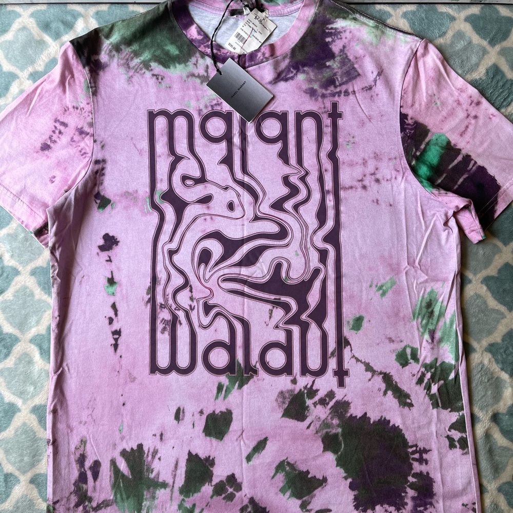 Isabel Marant Purple and Green Short Sleeve Tee